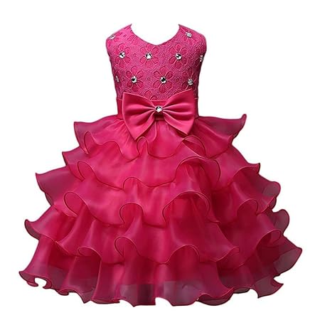 Vovotrade® Für 2 bis 7 Jahre Altes Mädchen Mädchen Kleid Kinder Rüschen Spitze Party Brautkleider