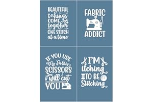 KATUTUDE Reusable Self-Adhesive Silk Screen Stencils Tailor Tools Signs Silk Screen Printing Stencils Chalk Mesh Transfers for Painting on Fabric, Wood Board, Wall