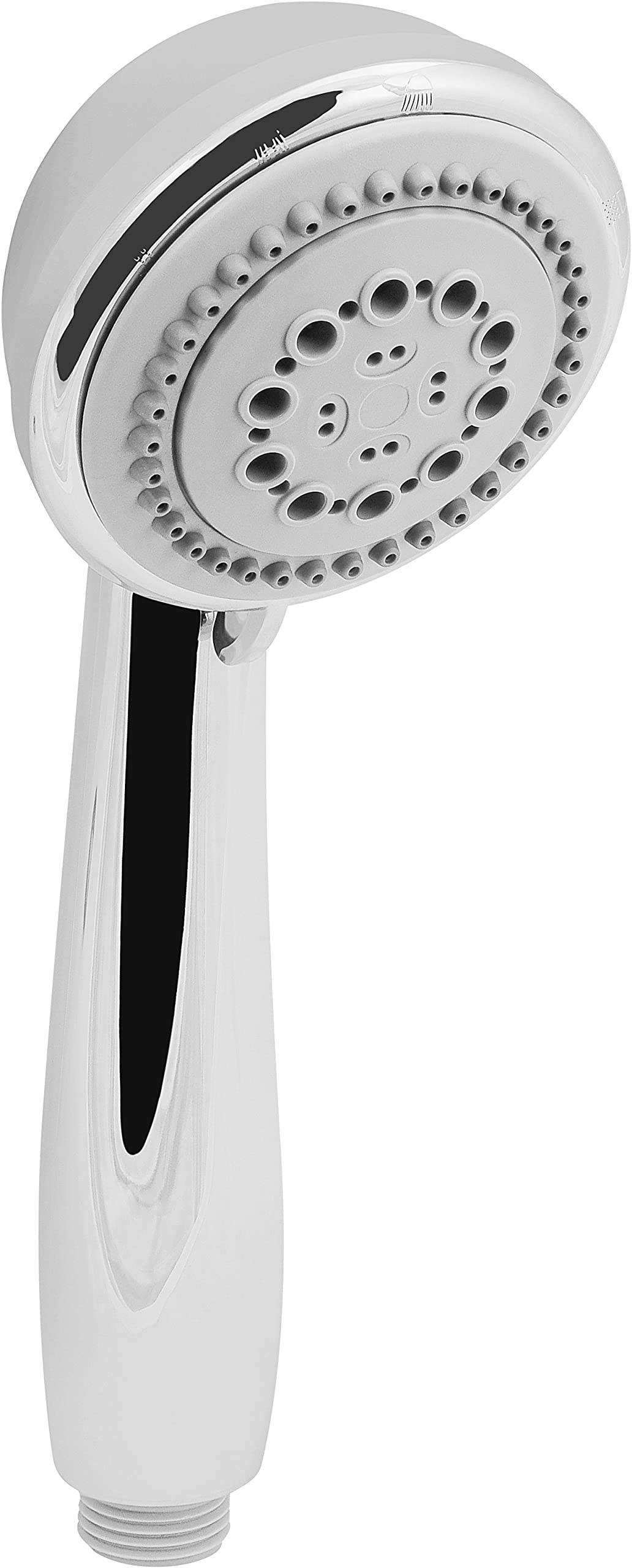Cornat Arielli New TECB3478 Hand Shower Head Diameter 80 mm Chrome/Grey 4 Jet Types: Normal, Soft & Massage Jet Water Stop & Anti-Limescale/Water-Saving Insert/Eco Shower Head
