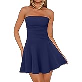 OFEEFAN Womens Tube Dresses Strapless Homecoming Graduation Formal Party Club Mini Dress Date Outfits
