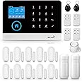 Clouree WiFi 4G Alarm System for Home Security, Wireless Home Alarm 20 Piece Kit with Siren, PIR Motion Sensors, Remote Controls, Window/Door Sensors (Tuya and Smart Life APP)
