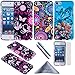 iPod Touch 6/5 Case, Wisdompro® 3 Pack Bundle of Color and Graphic Soft TPU Gel Protective Case Covers for Apple iPod Touch 6/5 (Jellyfish Butterfly Pattern)