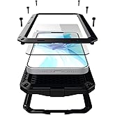 Marrkey for iPhone 13 Case, 360 Full Body Protective Cover Heavy Duty Shockproof Tough Armour Aluminum Metal Case with Silicone Built-in Screen Protector for Apple iPhone 13 6.1 Inch - Black