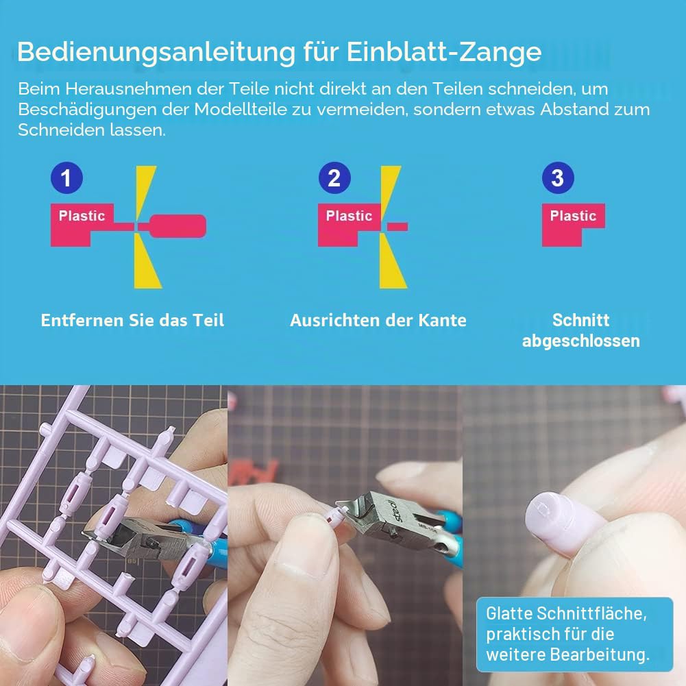 Stedi Modellzange, mit ultradünner einschneidiger Klinge und Klingenetui Kunststoffmodellbauwerkzeuge für Gundam Reparaturen von Kunststoffmodellen und Fixierungen, blau 4