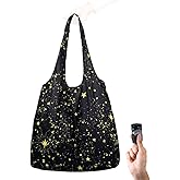 Nanobag Ultralight Foldable Tote for Women & Men, Reusable Grocery & Travel Bag, Packable Collapsible Compact Market Essential (Standard Stars)