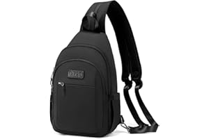 Sucipi Sling Bag Backpack for Women Men, Small Convertible Daypack Crossbody Bag, Water-resistant Chest Bag for Travel Hiking Sports, Black