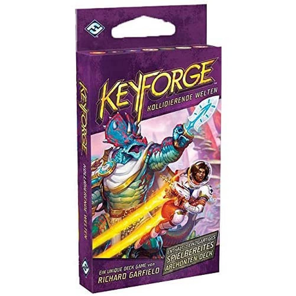 Asmodee Keyforge: Colliding Worlds - Single Deck, Expansion, Card Game, Deck Built, German