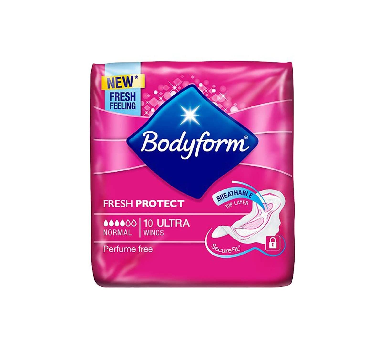 Bodyform Normal Ultra 10 Sanitary Towels - TOAL 40 Towels (Pack of 4, Normal 10)