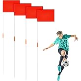 HunnmingRe 67" Soccer Corner Flags Set of 4 with Soccer Agility Poles 12.4 x 9.65 Football Field Corner Flags Training Poles for Outdoor Sports Rugby Field Hockey Training Practice Equipment (No Base)