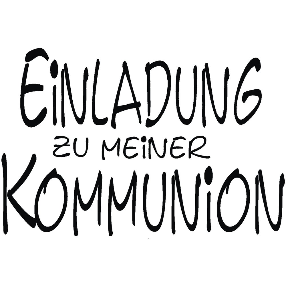 Rayher Wood Mounted Rubber Stamp featuring the phrase Einladung zu meiner Kommunion, Wooden Stamp for First Communion Invitations, Scrapbooking, and Card Making, Butterer, 5x7cm, 28837000
