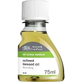 Winsor &amp; Newton Refined Linseed Oil, 75ml (2.5oz) Bottle | Essential refined linseed oil that slows drying, improves paint flow, enhances gloss and transparency.
