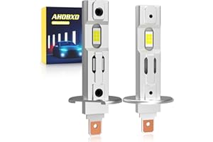AHOBXD H1 Light Bulbs,6500K White Super Bright Upgraded 600% 30000LM Brightness Real 1:1 Halogen Size 80000Hours Lifespan H1/H1LL Plug and Play Car Fog Light Bulbs Pack of 2
