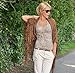 Persun Coffee Suedette Laser Cut Fringed Cape Shawl Wrap Scarf Coffee, Coffee, One Size