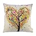 HOSL colourful Heart Shape Tree Square Decorative Throw Pillow Case Cushion Cover 17.317.3 Inch (44CM44CM)
