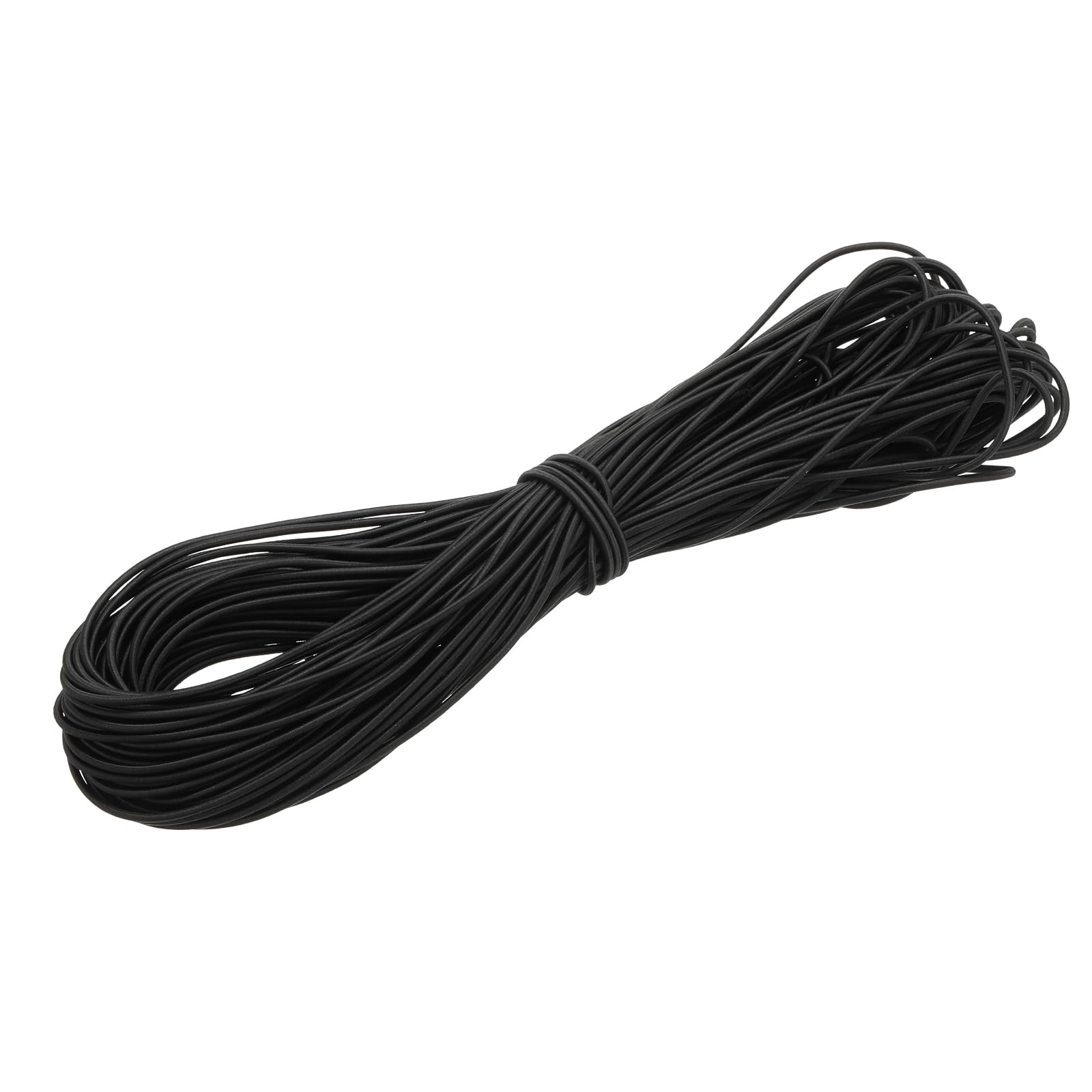 PATIKIL 1/8" x 131' Bungee Shock Cord, 3mm Thick Kayak Stretch String Rope Heavy Elastic Rope Marine Tie-Down Strap for Kayaking Boating Camping, Black