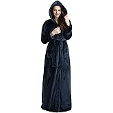 Artfasion Robes for Women with Hood Long Soft Warm Full Length Bathrobes Luxurious Plush Fleece Winter Gifts