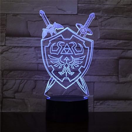Xzfddn The Legend Of Zelda 3D Nachtlichter Tischlampe Anime Spiel Atem Der Wildnis Visuelle Illusion 3D Led Luces Navidad