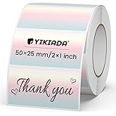 YIKIADA Gradient Thermal Labels Vinyl 1 × 2 Inch Red Self-Adhesive Rectangle Stickers Roll Waterproof Direct Printer Decals Name Tags for QR Code DIY Office Address 500 PCS