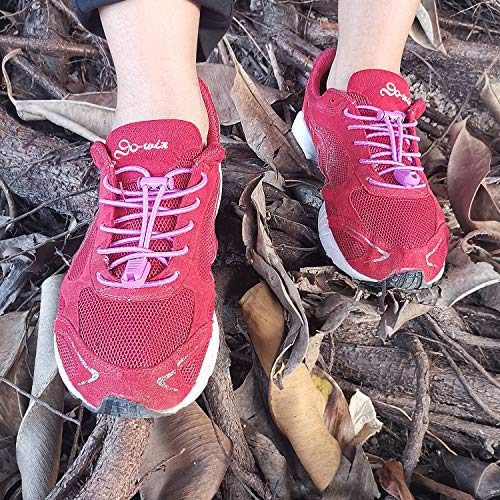 image for HYFAM 4 Pairs of No-Tie Shoelaces for Kids and Adults, Elastic Shoe La