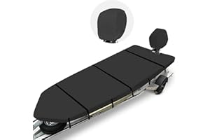 YimSting 1200D Jon Boat Cover Waterproof Boat Cover for Jon Boat Trailerable Jon Boat Covers 14ft Boat Cover with Motor Cover Heavy Duty Cover for 14 Foot Jon Boat, Marine Grade Canvas,Black