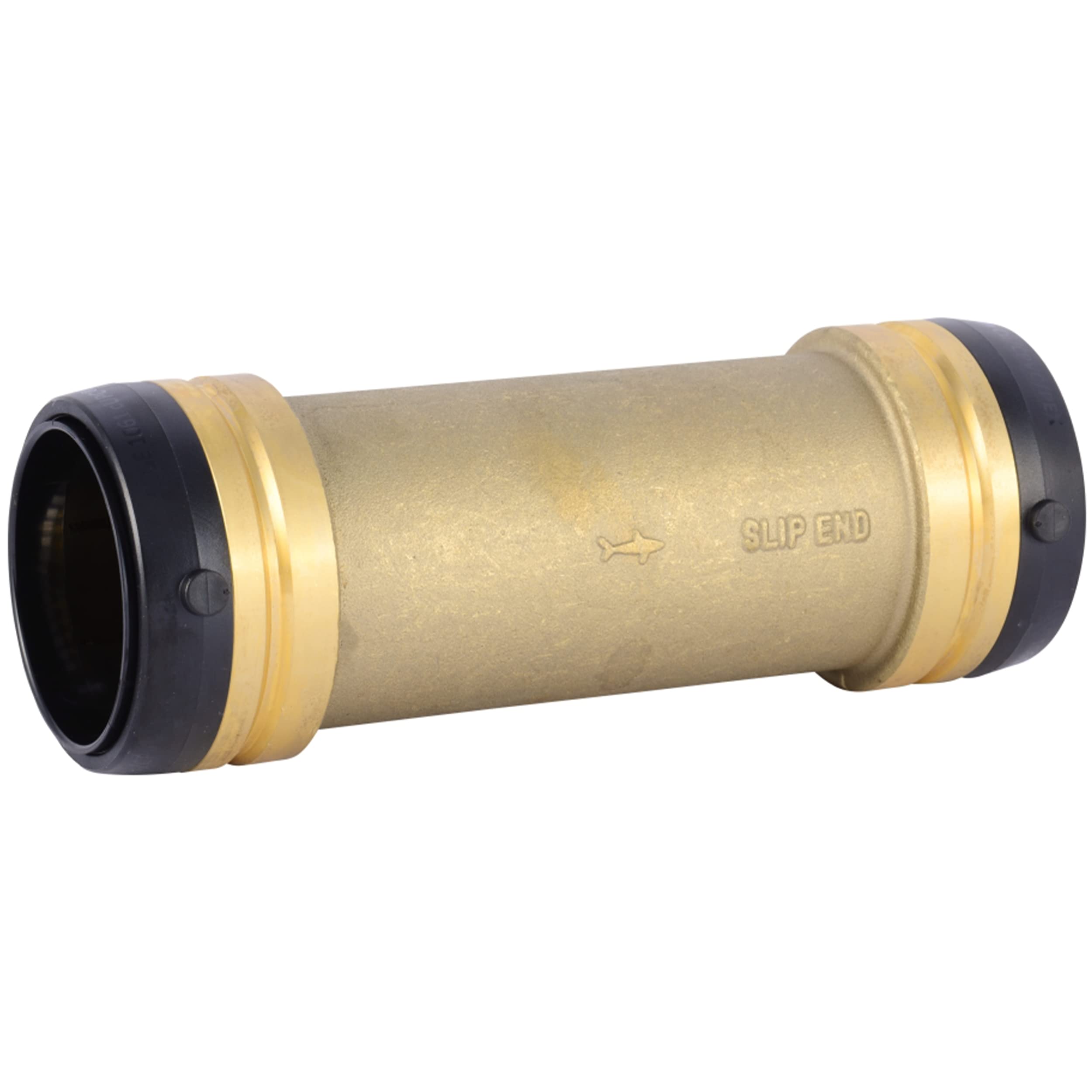 SharkBite 2 x 2 in Slip Coupling, Push-to-Connect Brass Plumbing Fitting, UXL0654 Image