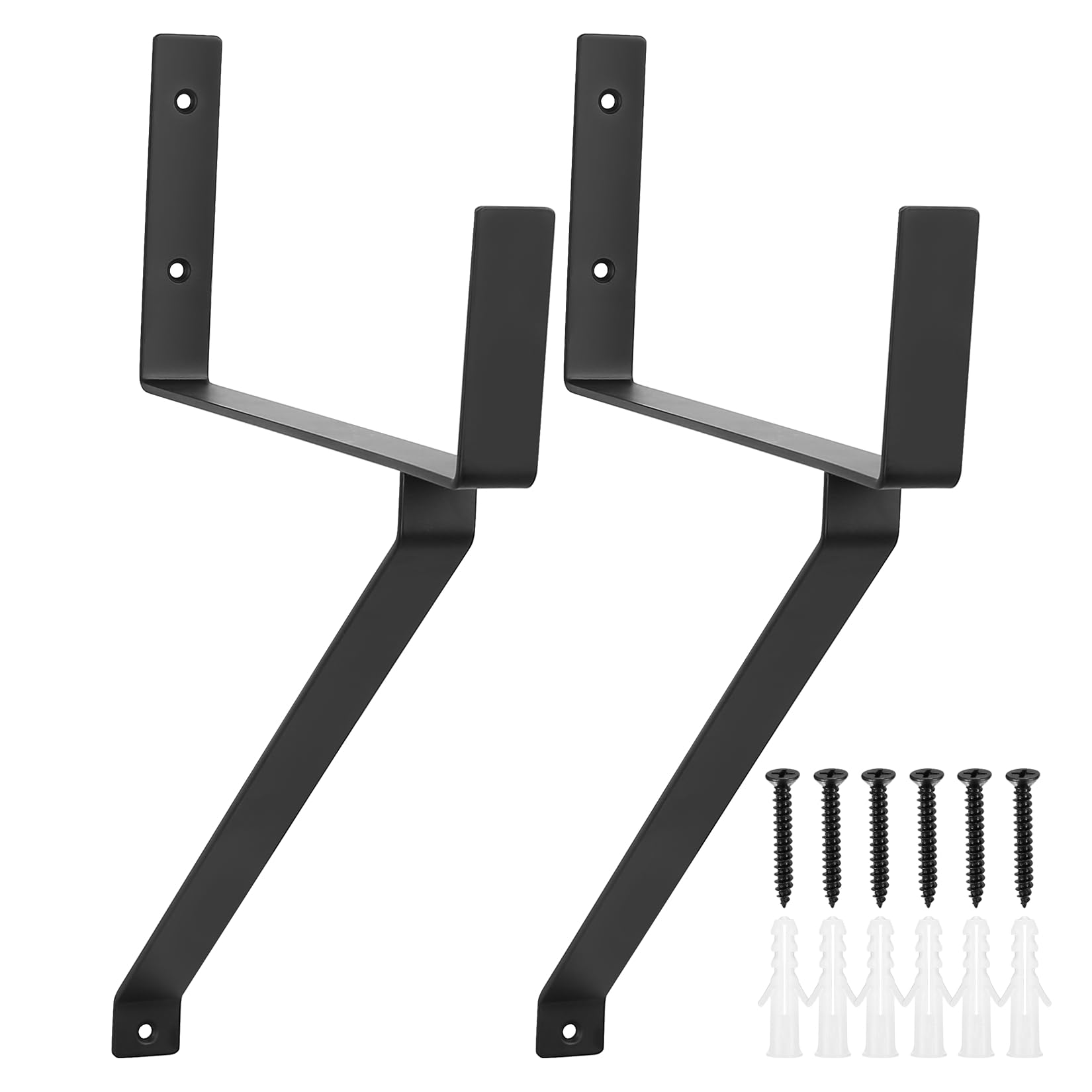 Xingwenhao Heavy Duty Galvanised Steel Ladder Brackets, U-Shaped Wall Mount Hooks, Outdoor Capacity 110lbs/50kg, 14x9.64x3.15 inch, Pack of pcs