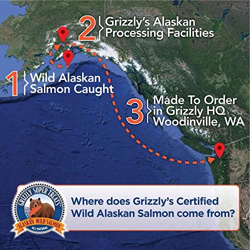 Grizzly Limited Edition Wild Alaskan Salmon Chips for Dogs and Cats, 8 oz Sourced & Made in