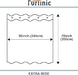 Furlinic Beige Shower Curtain 96x78 in Mould Proof Waterproof Polyester 16 Hooks view 6