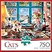 Buffalo Games - Cats Collection - Puzzler's Desk for 168 months to 1200 months - 750 Piece Jigsaw Puzzle, Multicolor