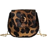 RoseSeek Women's Leopard Print Clutch Purse Button Decor Flap Square Bags PU Leather Crossbody Handbags
