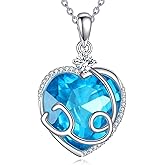 CRMAD Nurse Necklace Sterling Silver Stethoscope Pendant Heart Crystal Jewelry Graduation Birthday Christmas Gifts for Women Doctor Nurse Medical Student