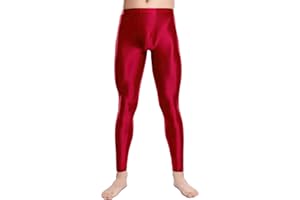 Ausing Men's Leggings Oily Shinny Tight Long Pants Sport Glossy See Through Stretch Trousers Shiny Gym M-XXL