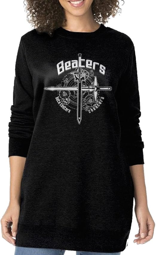 Women Beaters Sword Art Online Classic Long Hoodie Sweatshirt at