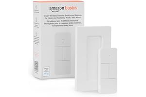 Amazon Basics Smart Dimmer Switch and Remote for Music and Routines, Compatible Echo Devices Required, Works with Alexa Only, No Wiring Required