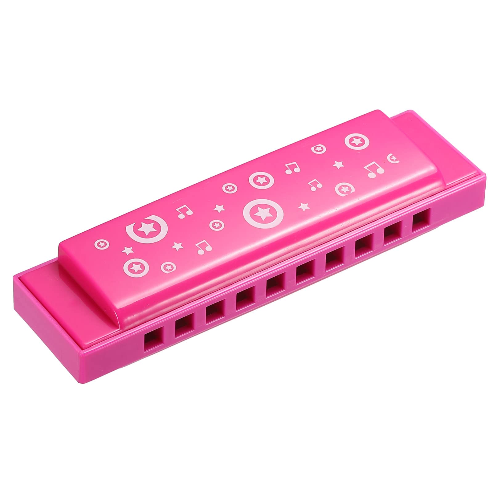 PATIKIL Translucent Harmonica Assorted Colors 10 Holes Pink ABS Harp Mouth for Educational Musical Instruments Beginners Adults Professionals