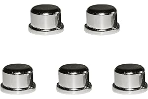 ECUDIS Pack of 5 Solid Metal Lamp Finials Caps Knob for Lamp Shade Holder Harp, 1/2 Inch Tall, Nickel
