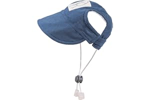 MIANHUATANG Pet Dog Baseball Cap, Cat Hat, Cat Dog Sun Cap with Ear Holes, Adjustable Puppy Outdoor Sun Hat (Blue, X-Large)