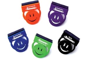 Cheersville! 5 Pack Web Cam Privacy Cover (1 5/8" W X 2" H) Smiley with Screen Cleaner Desk Accessories, Laptop Camera Assort