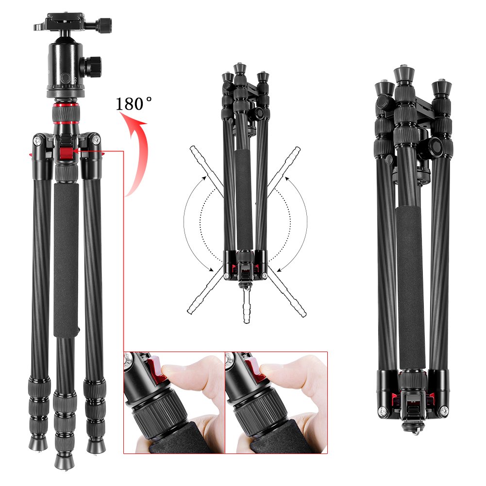 Neewer Carbon Fiber 66 inches/168 centimeters Camera Tripod Monopod