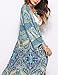 Bsubseach Womens Peacock Blue Print Bathing Suit Swimsuit Cover Up Beachwear Open Front Kimono Cardigan Swimwear Kaftan