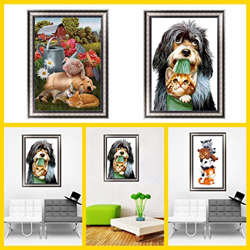 Chige DIY 5D Diamond Painting Kit, Cross Stitch Craft Kits Rhinestone Embroidery Wall Stickers Pasted Picture Drawing for Living Room Craft Home Wall Decor (Christian - 7) (Animal) - Thumbnail 6