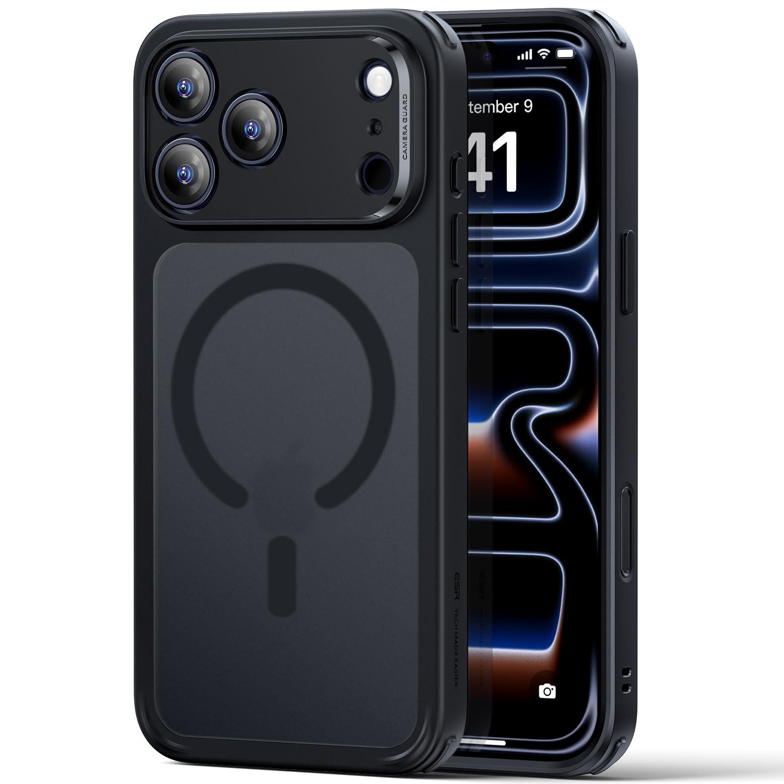 Photo 1 of ESR for iPhone 17 Pro Case, Camera Control, Compatible with MagSafe, Shockof Military-Grade tection, Magnetic Phone Case for iPhone 17 Pro, Classic Hybrid Case, Frosted Black