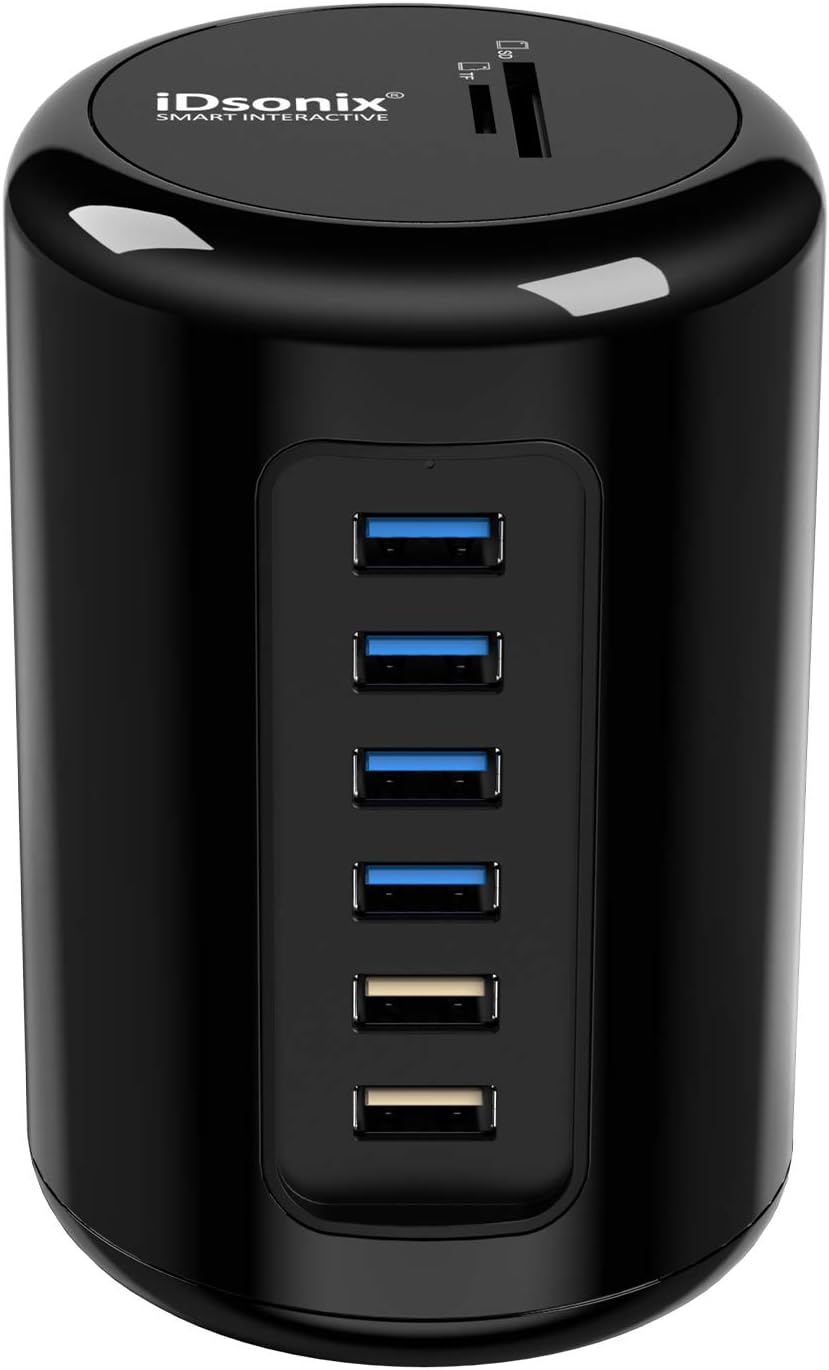 iDsonix USB 3.0 Hub, 12V/3A Powered Station 8 in 1 USB