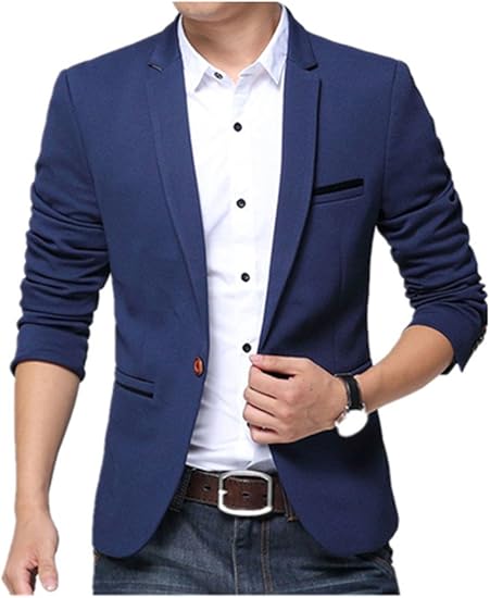 Amazon テーラードジャケット メンズカーディガン ビジネス 仕事 通勤 長袖 スーツ メンズファッション 大人 クール アウター Life Shop Xl ブルー スーツ ビジネスウェア 通販