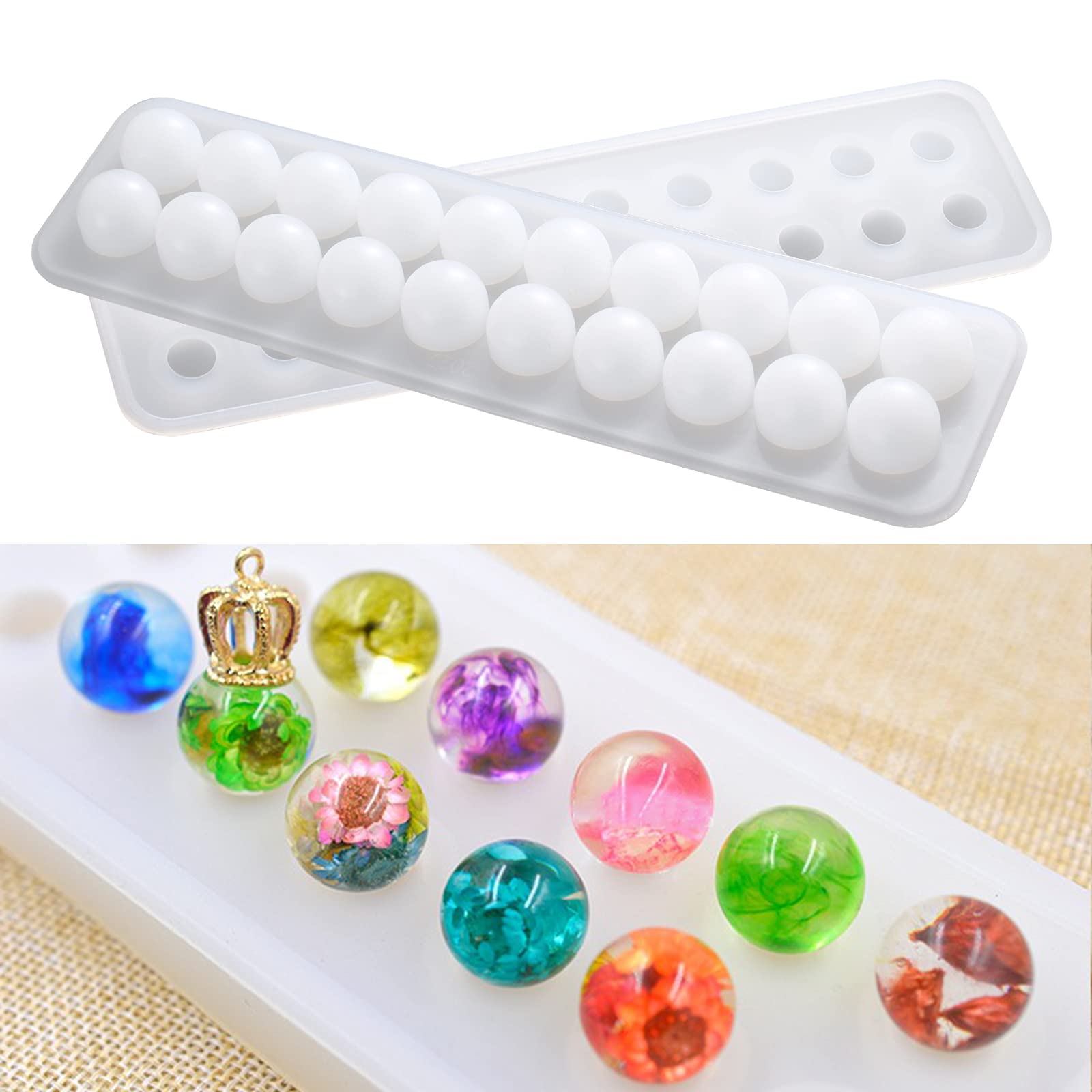 Silicone Beads Pendant Mold Mould Casting Resin for Necklace Bracelet Jewelry Making Craft DIY