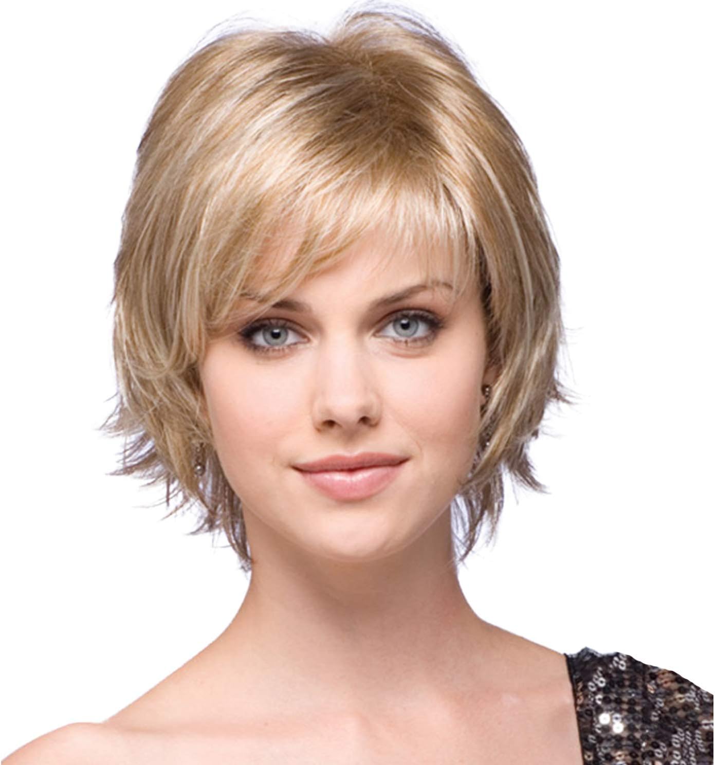 ELIM Blonde Wigs for Women Short Curly Synthetic Hair Wig White Women Full Wigs with Wig Cap Z146