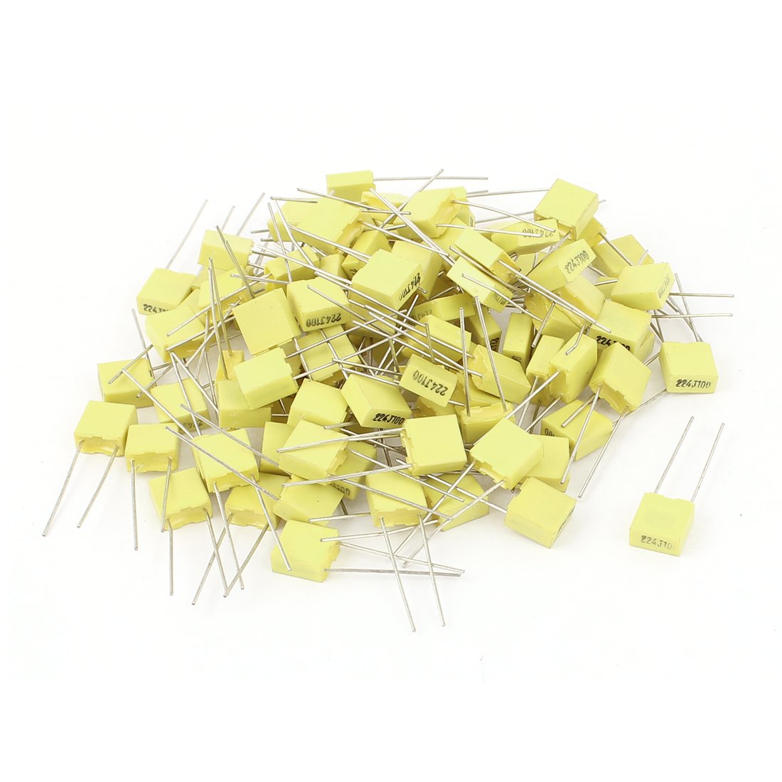 Sourcingmap 50 x 100V 0.22uF 220NF Radial Lead Box Type Film Correction Capacitor