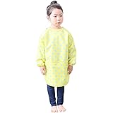Plie Waterproof Kids Art Smocks 37 Colors (Age 1-10, S-XXL Size), Yellow Dot (01-S)