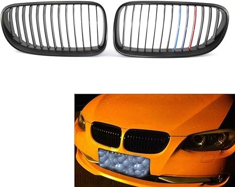 Amazon Co Jp フォグライトグリル フロントセンターワイド腎臓フードグリルm 色のフィット感のためのbmw 3シリーズe92 E93 フェイスリフト10年から15年グリル自動車部品 フォグライトフレーム ホーム キッチン