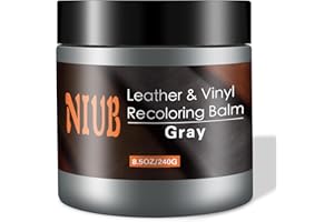 NIUB Leather Recoloring Balm, 8.5oz Gray Leather Color Restorer, Leather Scratch Remover, Leather Restorer for Couches,Furniture,Leather Shoes, Leather Couch Paint, Quick Dry Leather Balm
